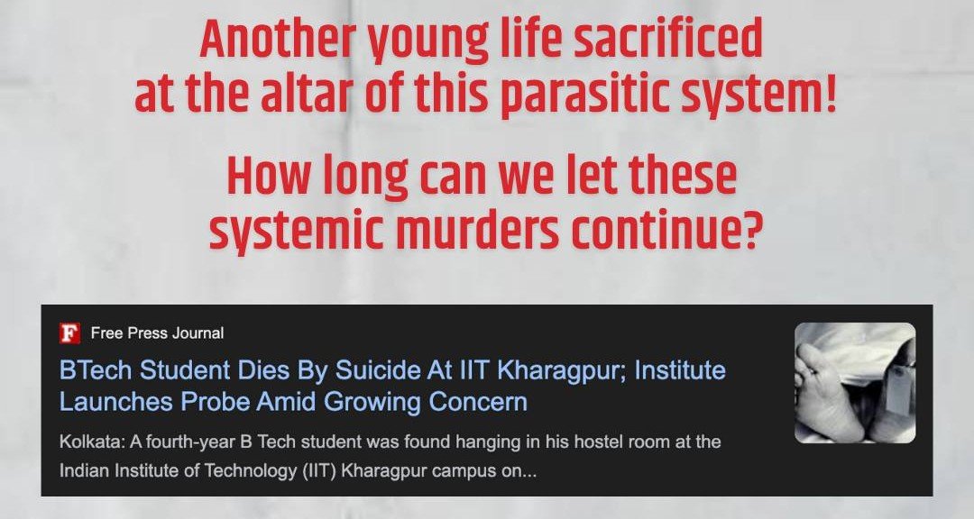 Another young life sacrificed at the altar of this parasitic system!